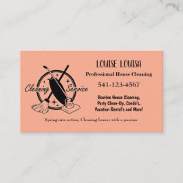 Simple Professional House Cleaning Business Cards Visitenkarte