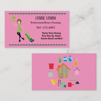 Simple Professional House Cleaning Business Cards Visitenkarte