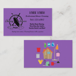 Simple Professional House Cleaning Business Cards Visitenkarte