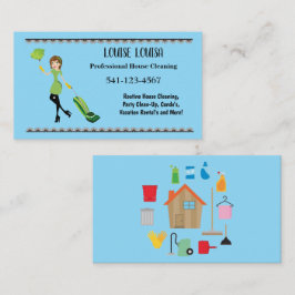 Simple Professional House Cleaning Business Cards Visitenkarte