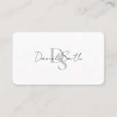 Simple Professional Monogram Initial QR code White Visitenkarte (Vorderseite)