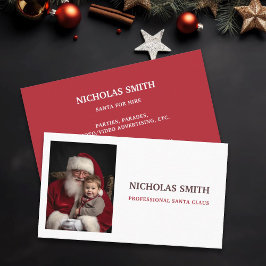 Simple Professional Santa Claus Photo Visitenkarte