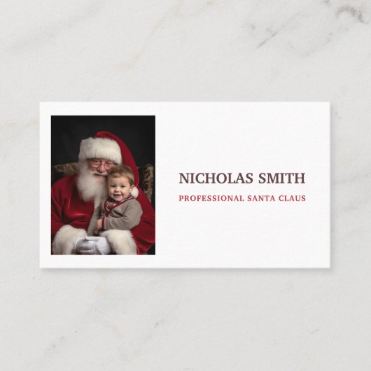 Simple Professional Santa Claus Photo Visitenkarte (Vorderseite)