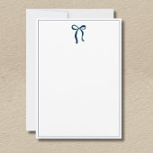 Simple Prussian Blue Bow Thin Border No text Mitteilungskarte