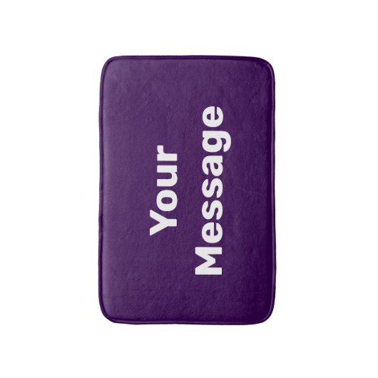 Simple Purple and White Your Message Text Template Badematte (Vorderseite Vertikal)