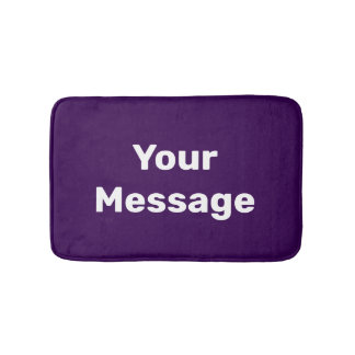 Simple Purple and White Your Message Text Template Badematte