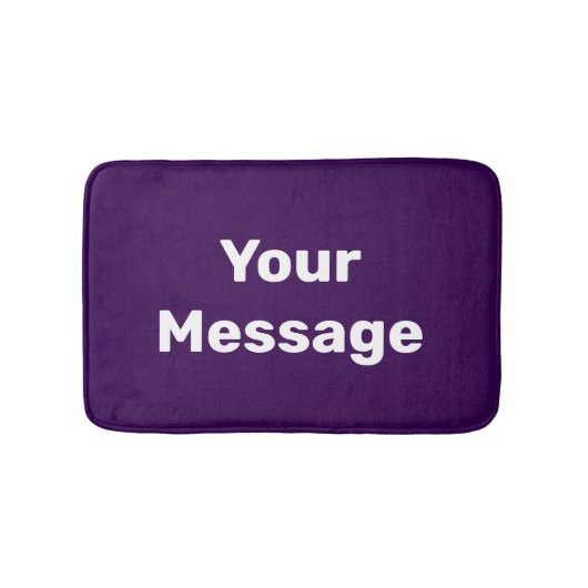 Simple Purple and White Your Message Text Template Badematte (Vorderseite)