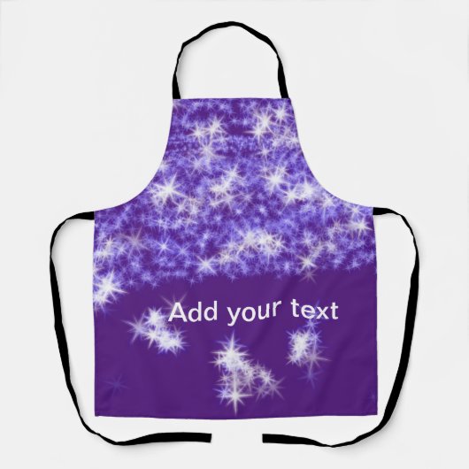 Simple purple glitter sparkle stars add your text  schürze (Vorderseite)
