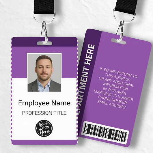 Simple Purple Professional Identification Badge Ausweis