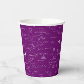 Simple Purple White Math Pattern Pappbecher (Links)