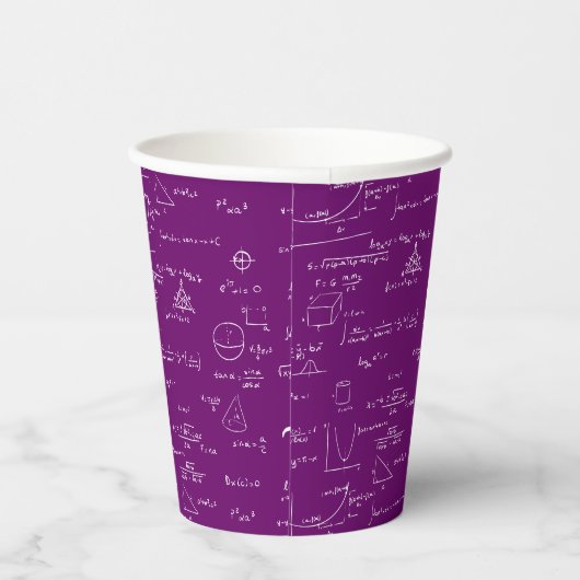 Simple Purple White Math Pattern Pappbecher (Rechts)
