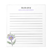  Simple Purple Wildflower Lined From The Desk Of Notizblock (Vorderseite)