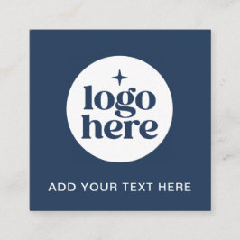 Simple QR Code Blue Business Logo Quadratische Visitenkarte