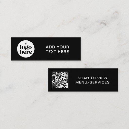 Simple QR Code Business Logo Mini Visitenkarte (Vorne/Hinten)