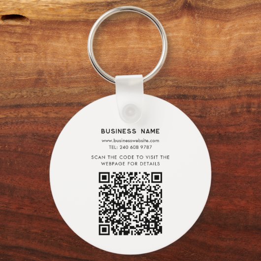 Simple QR Code Business Logo Modern Schlüsselanhänger (Rückseite)
