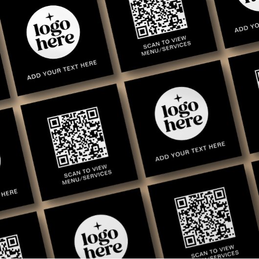 Simple QR Code Business Logo Text Quadratische Visitenkarte