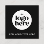 Simple QR Code Business Logo Text Quadratische Visitenkarte (Vorderseite)