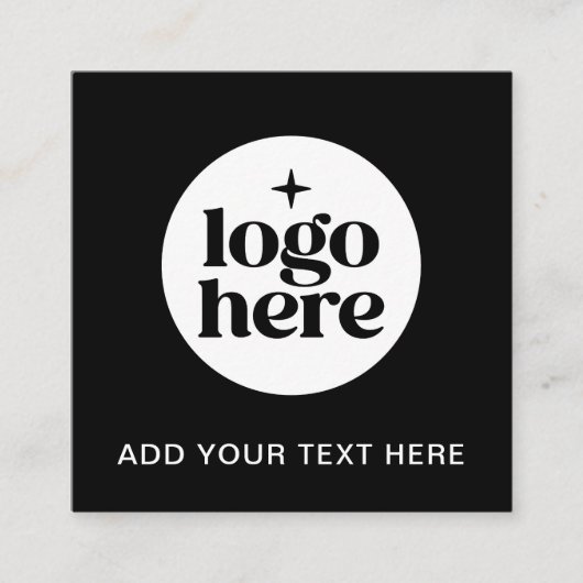 Simple QR Code Business Logo Text Quadratische Visitenkarte (Vorderseite)