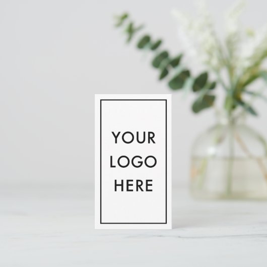 Simple QR Code Logo Border Frame Vertical Visitenkarte (Stehend Vorderseite)