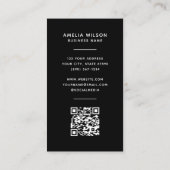 Simple QR Code Logo Border Frame Vertical Visitenkarte (Rückseite)