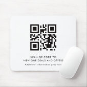 Simple QR Code Modern Business Promotional Mousepad (Mit Mouse)