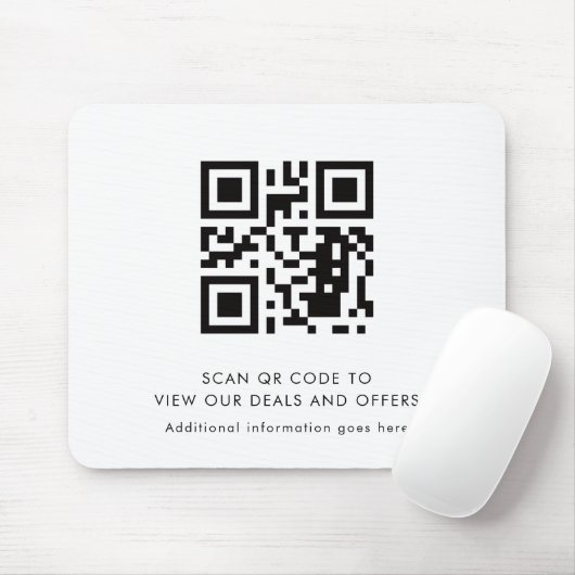 Simple QR Code Modern Business Promotional Mousepad (Mit Mouse)