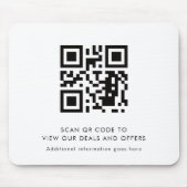 Simple QR Code Modern Business Promotional Mousepad (Vorne)