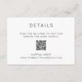 Simple QR Code Modern Wedding Begleitkarte (Vorderseite)