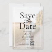 Simple QR Code Photo Wedding Save The Date (Vorderseite)