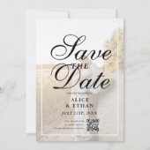 Simple QR Code Photo Wedding Save The Date (Vorderseite)