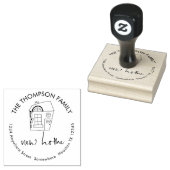 Simple Quirky House New Zuhause Name Address Gummistempel (Stempel)
