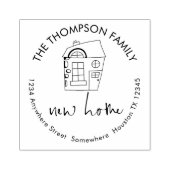 Simple Quirky House New Zuhause Name Address Gummistempel (Prägung)