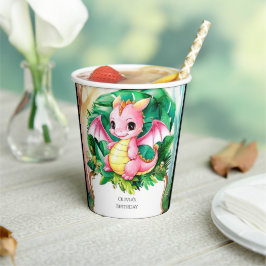 Simple Radiant Dragon Birthday Pappbecher