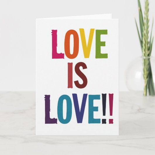 Simple Rainbow Love Is Love Card Karte (Vorderseite)