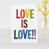 Simple Rainbow Love Is Love Card Karte (Gelbe Blume)