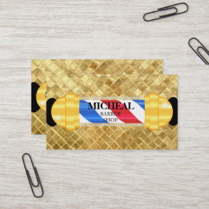 Simple Razor Gold Blade Barber Visitenkarte