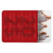 Simple Red 2023 Calendar Minimalistisch Holiday Fo Magnet (Horizontal)