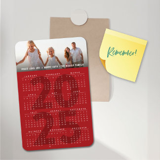 Simple Red 2023 Calendar Minimalistisch Holiday Fo Magnet