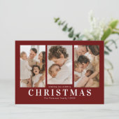 Simple Red 3 Foto Weihnachten (Stehend Vorderseite)