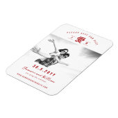 Simple Red 'Ai / Liebe Foto Save the Date Chinesis Magnet (Linke Seite)