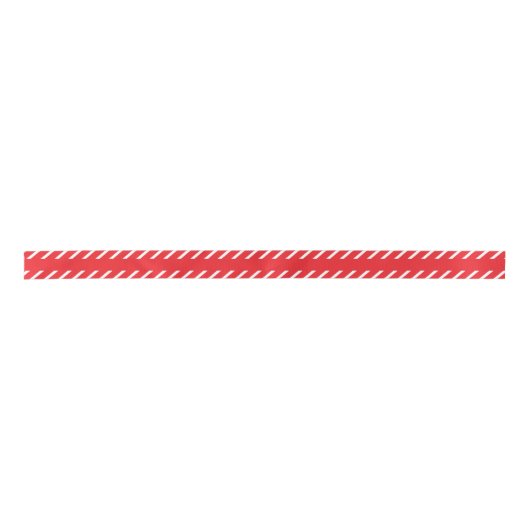 Simple Red and White Corner Stripe Satinband (Vorderseite)