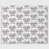 Simple Red and White Happy Valentines Day Name  Geschenkpapier (Flach)