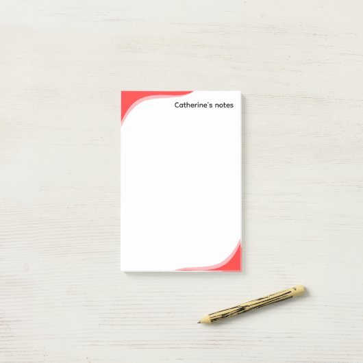 Simple red & black waves customizable post-it klebezettel (Auf Schreibtisch)