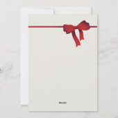 Simple Red Bow Foto Christmas Feiertagskarte (Rückseite)