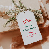Simple Red Bow Weihnachtsfeiertag Geschenkanhänger