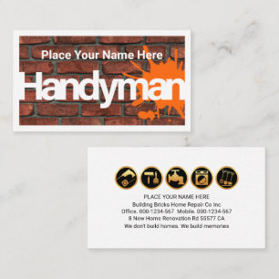 Simple Red Brick Wall Handyman Border Visitenkarte