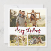 Simple Red Buffalo Kariert 3 Foto Weihnachten (Vorderseite)