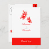 Simple Red Butterfly Danke Postkarte (Vorne/Hinten)