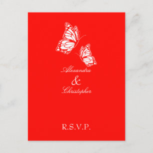 Simple Red Butterfly UAWG Einladungspostkarte