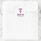 Simple Red Caduceus Nurse Graduate Vielen Dank Runder Aufkleber (Tasche)
